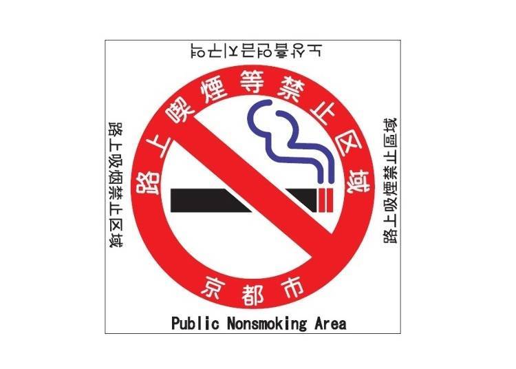 “Public non-smoking area” sign