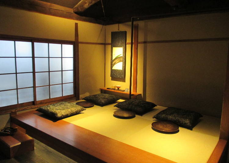 Raised tatami-floored seating area