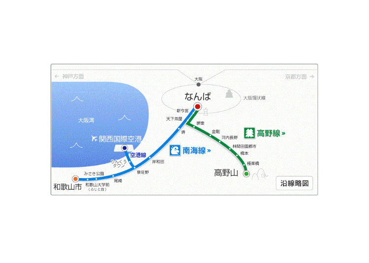 Main Routes: Nankai Line and Koya Line
