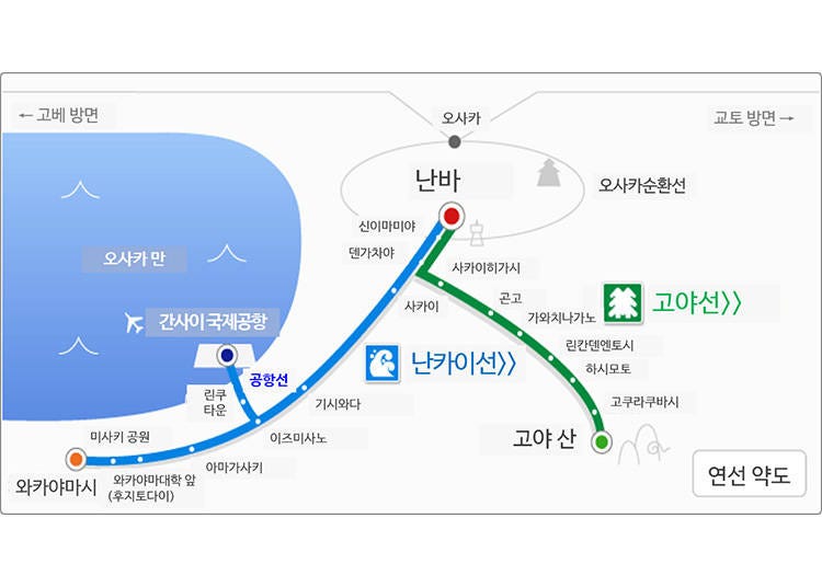 주요 노선으로 난카이선과 고야선