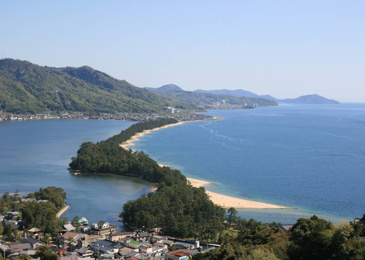 Amanohashidate is about 170 meters (557 feet) long and 20 meters (65 feet) wide