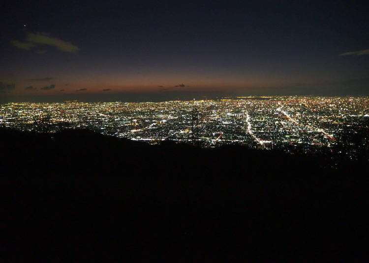 You can see the Osaka Plain on your right and central Nara Prefecture on your left