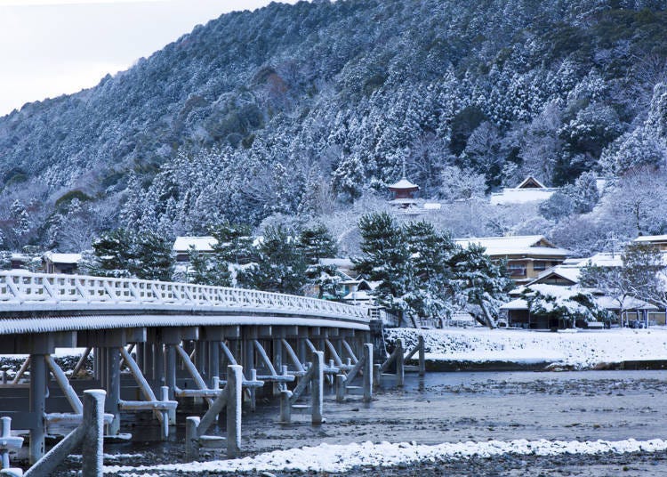 9. Togetsukyo Bridge: A Snow-Covered Symbol of Arashiyama