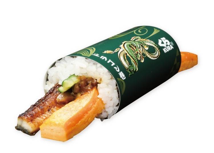 Kura Sushi's 'Dragon Roll': A Visually Striking Roll with Ingredients Overflowing from the Rice