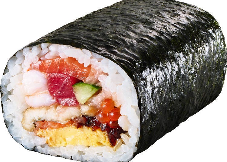Sushiya no Ehomaki "Seafood Premium Roll" - 920 yen