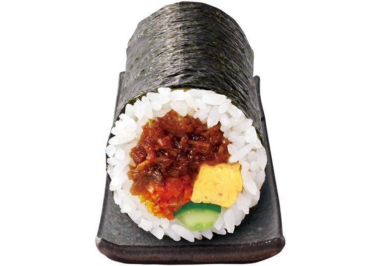 「黑毛和牛寿喜烧惠方卷」也有方便食用的迷你尺寸可以选择，696日元（含税）