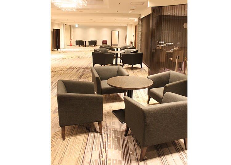 The lobby has a calm and relaxing atmosphere