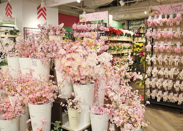 The artificial cherry blossoms can also be found in the artificial flower section on the first basement floor