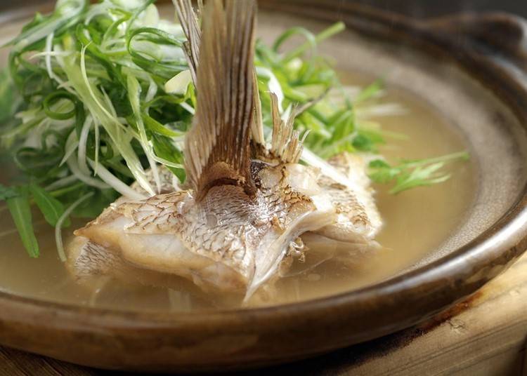 The sea bream and yuzu hot pot. The exquisite sea bream shabu-shabu, simmered in the proud yuzu-infused broth, is truly delightful.