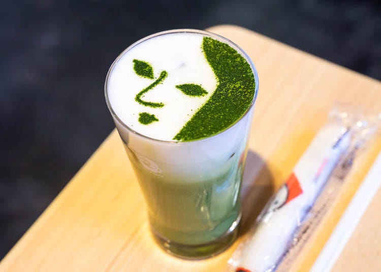 Yojiya’s iconic logo on the foam! The Yojiya Special Matcha Cappuccino (ice) 670 yen