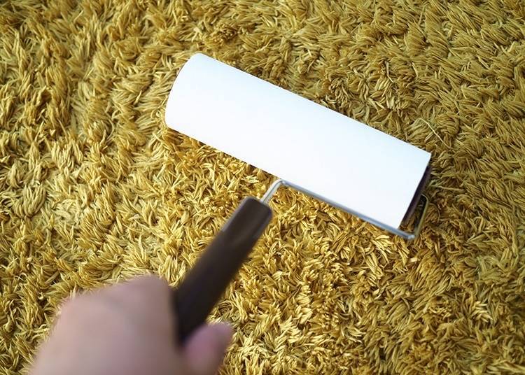 When rolled like this, the adhesive side collects dirt and trash.