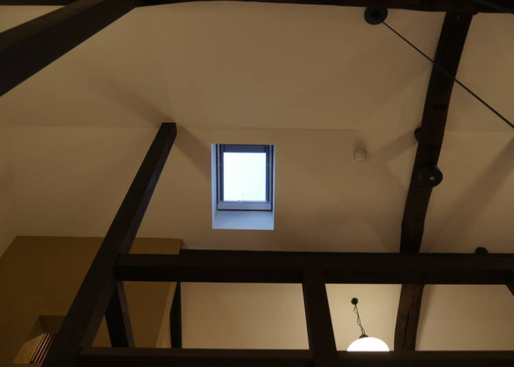 The skylight allows plenty of sunlight.