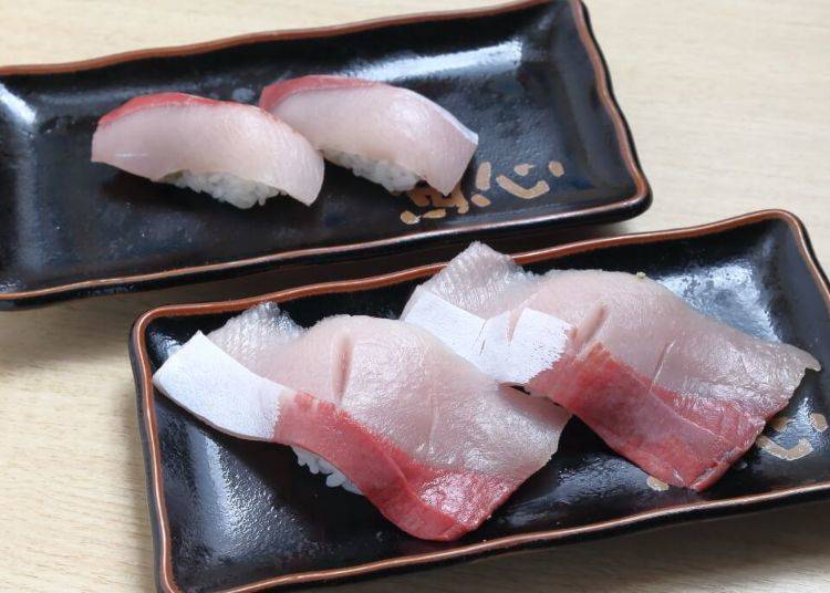 Sushi #1: Tare Nigiri (Hamachi, Salmon, Eel, Egg)