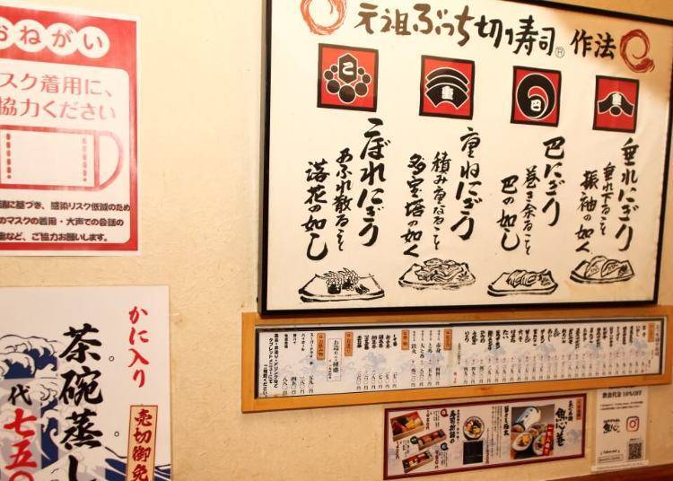 元祖 butchikiri壽司 魚心的4種握壽司分類＆菜單