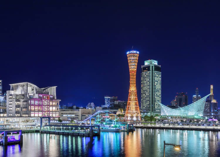 神戶港灣區域的夜景　圖片來源：PIXTA