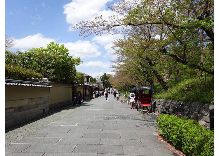 Stone tiles make for very Kyoto-like bicycle path