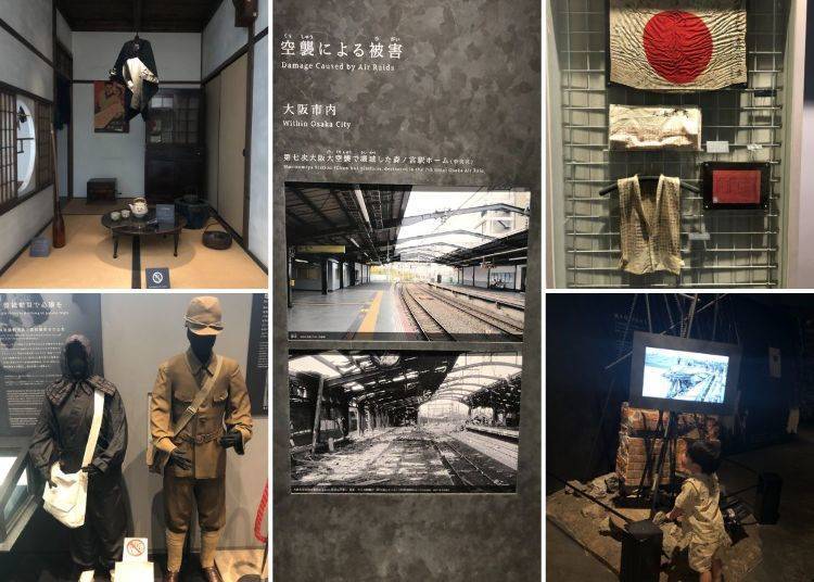 Some exhibits inside the Osaka Museum of Peace (Photo courtesy of Nemi)