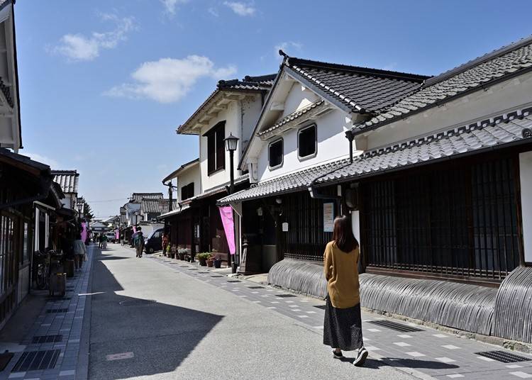 2．城下町、河原町妻入商家群の日本家屋を眺めながら街歩き