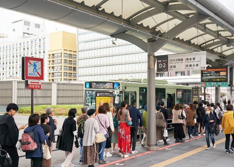 从京都站到清水寺。搭乘地铁和电车比巴士快6分钟！
