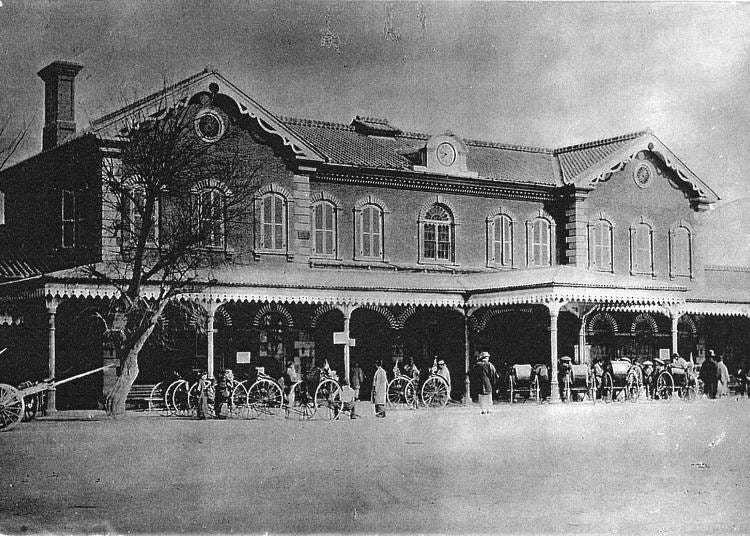 当时被称为“梅田车站（梅田すてん所）”的初代大阪站