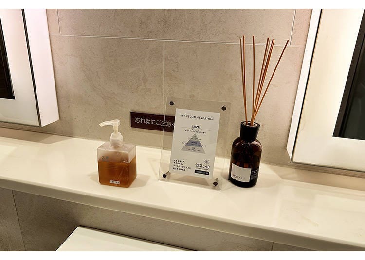 LUCUA和LUCUA 1100的厕所内有时会放置商城内店家推荐的芳香瓶和洗手液。