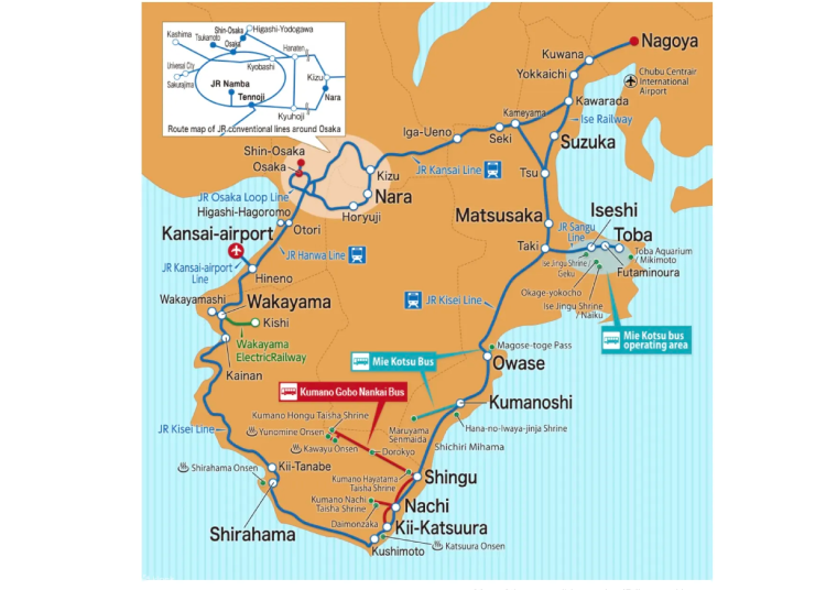 Ise-Kumano-Wakayama Area Pass coverage area (Image: Klook)