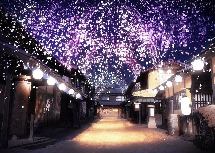 Toei Kyoto Studio Park: Uzumasa Edo Tavern Night Cherry Blossom Blizzard (Kyoto City)