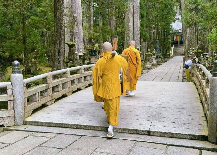 Monks bringing Kobo Daishi his lunch at 10:30 AM