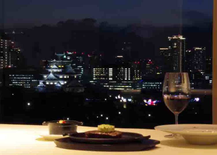 Sakura Restaurant: Wagyu Dining with a Night View of Osaka Castle