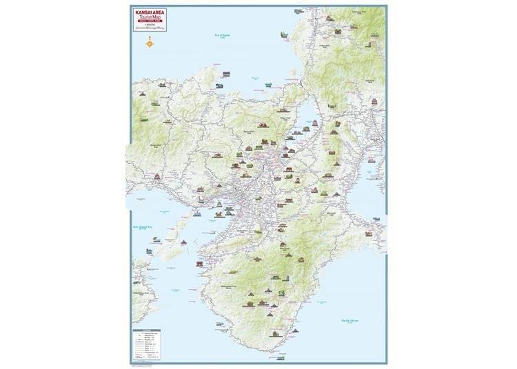 背面是「主要車站、觀光景點」的地圖