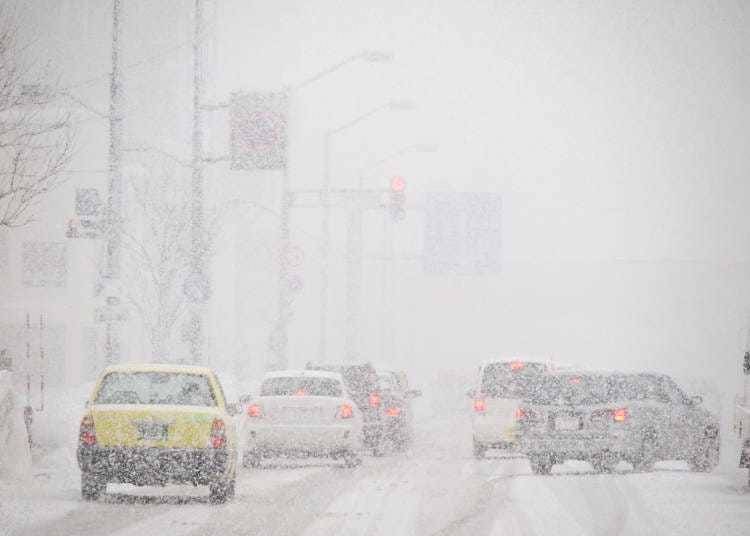 Heavy Snowfall in Kyoto
