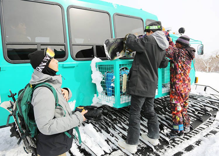 Getting on the Snowcat