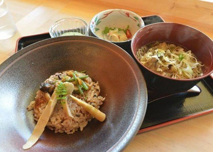 ▲Taste the mountain’s bounty with Matagi Meshi (1,300 yen, tax included) Its quite filling