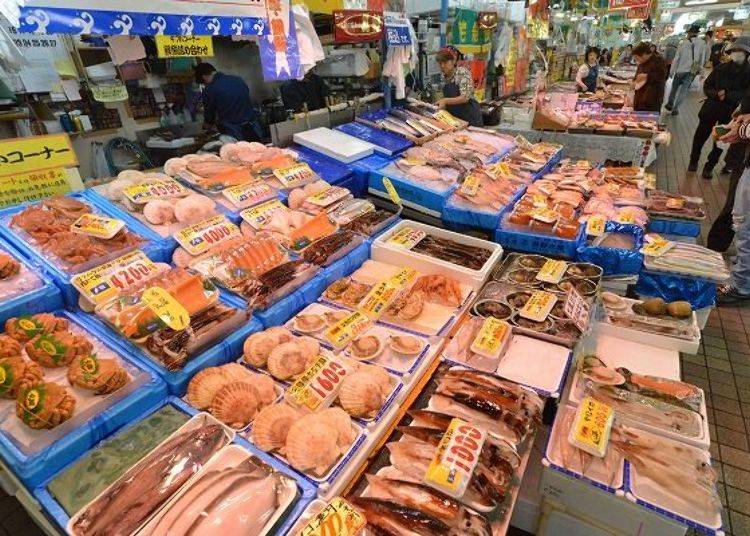 ▲Freshly caught Aomori seafood