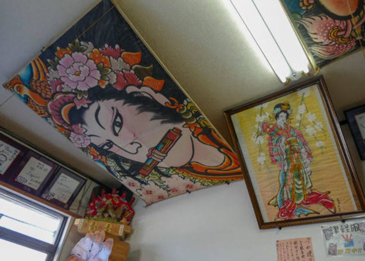 ▲The Tsugaru Kite’s displayed in the restaurant were used in local kite contests