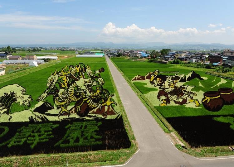 How exactly is rice paddy art formed?