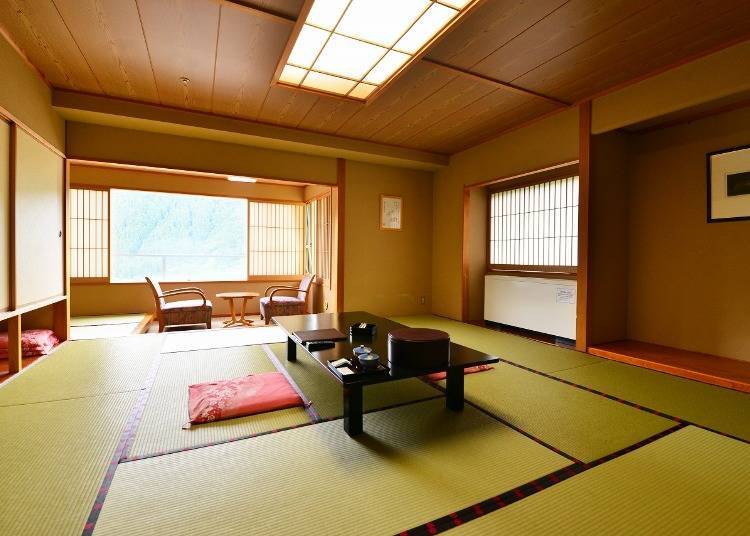 Japanese style rooms in the new wing, for two to five guests.