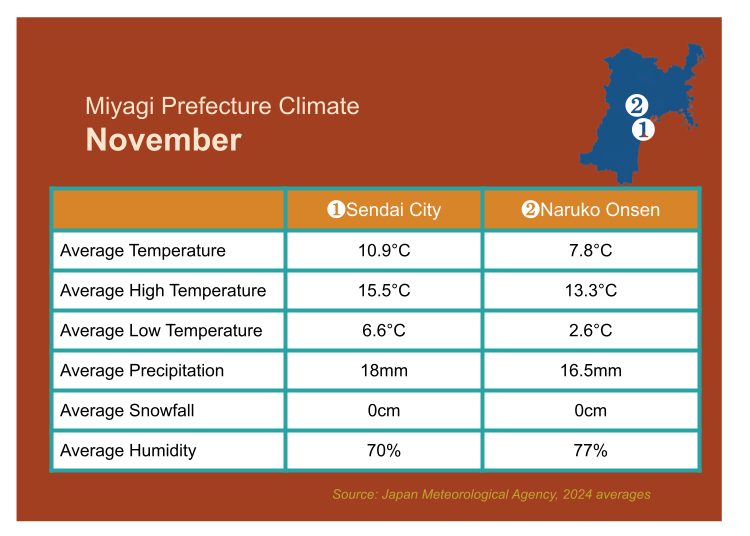 Sendai Weather in November: Getting Ready for Winter