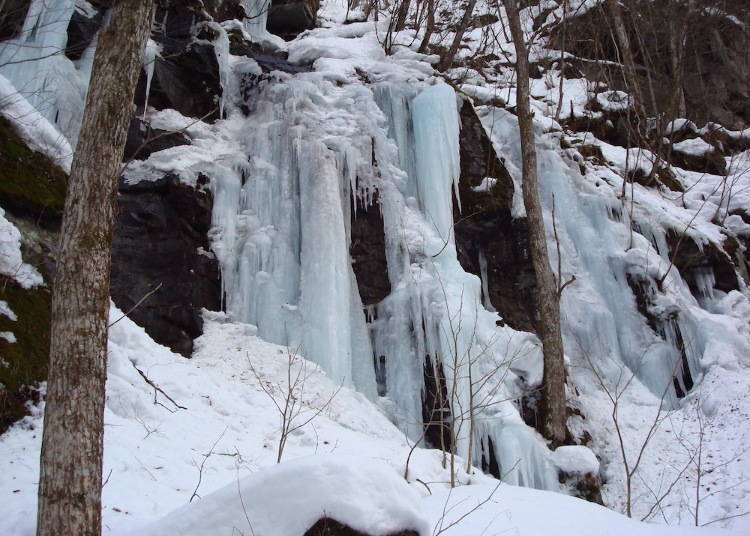 宛如大自然藝術傑作的冰瀑是冬季僅有的美麗景觀（照片提供：十和田湖國立公園協會）