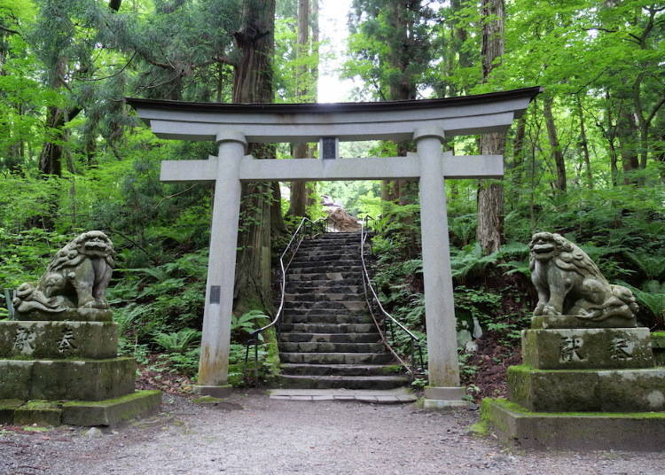 神聖な雰囲気に包まれた十和田神社の鳥居
