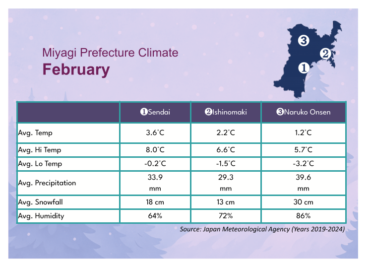 Miyagi’s February Weather: The Cold Continues