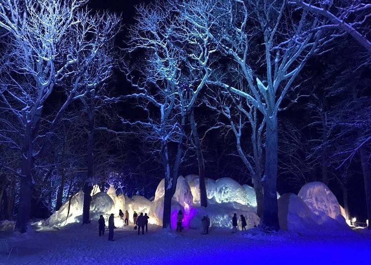 An ice dome made of around 30 chunks of ice