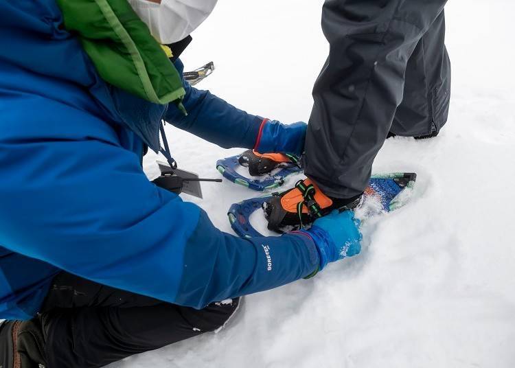 穿上雪鞋，以探險隊的心情往森林出發！