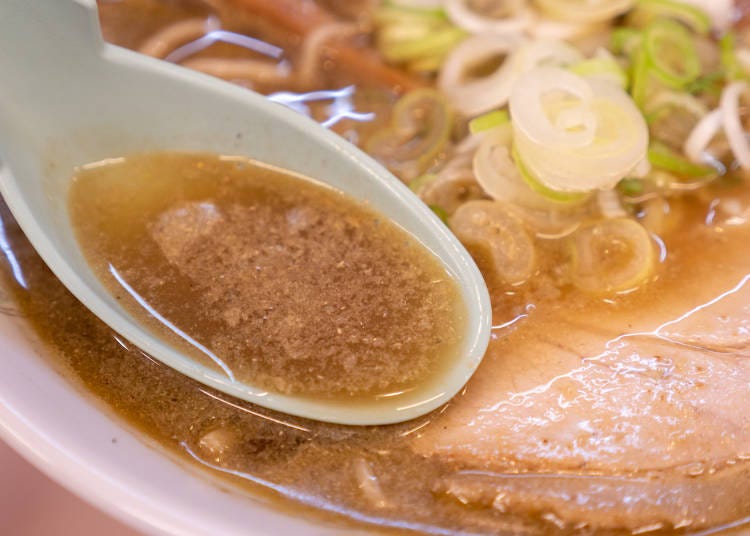 Soup with powder from the dried sardines used to make it