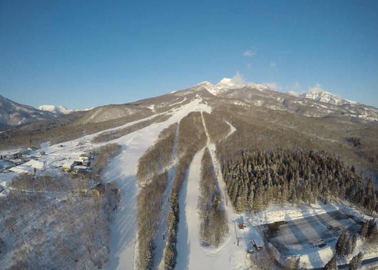 从上空往下俯视的池之平温泉滑雪场（照片提供：池之平温泉滑雪场）