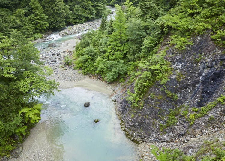 Stream climbing is an activity to be tried during summer with a pair of jika-tabi (thick rubber-soled split-toe socks)!