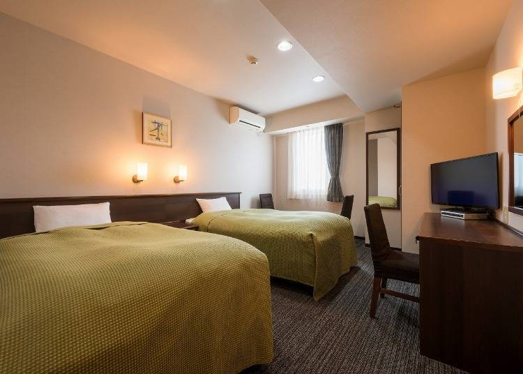Twin room starting from 4,950 yen (excluding tax, per person price when lodging with two people) (Photo Provided by Towada City Hotel)