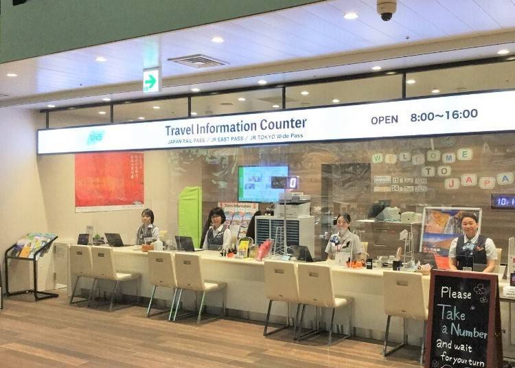 1) JR East ticketing counters