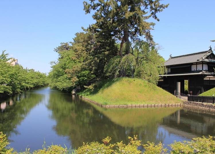 Scenic view of Otemon Gate and Sotobori (the outer moat) in the summer