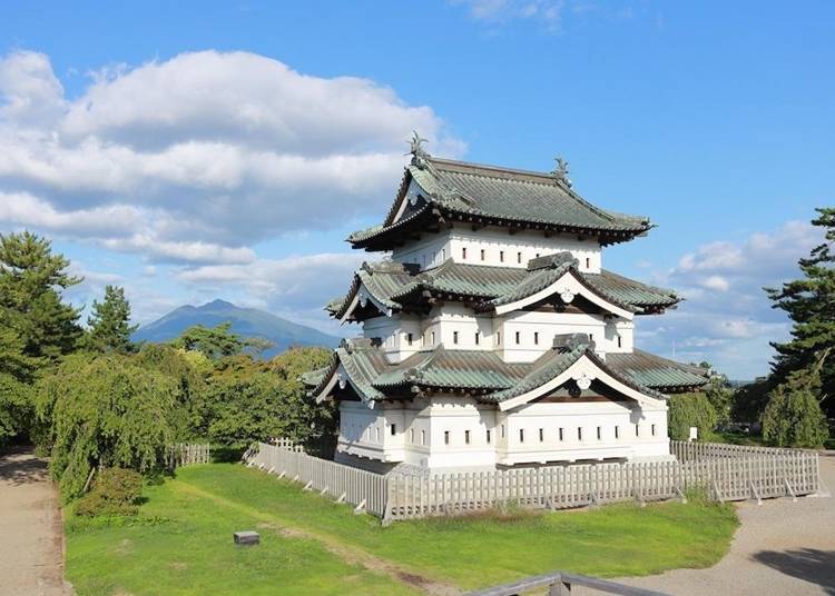 Hirosaki Castle Tower and Mt. Iwaki